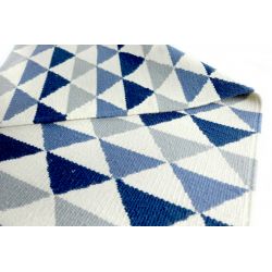 Vlnený tkaný koberec Nina 6000 modrý