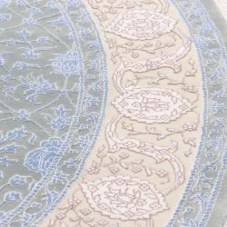 Kruhový koberec modro béžový - IN Tabriz s perzským motívom