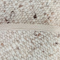 Kruhový vlnený koberec - Guľôčkový, Alpina UNI 02 béžovo melírovaný