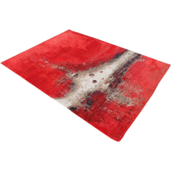 Červený abstraktný koberec...