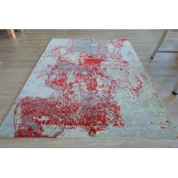 Abstraktný luxusný červený koberec Empire AS02 b
