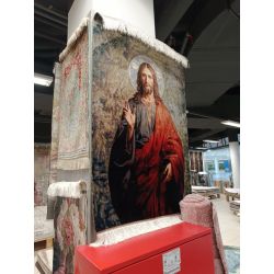 Iránsky hodvábny obrazový koberec Christos Pantokratos Qom