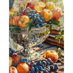 Iránsky hodvábny obrazový koberec Zátišie s ovocím