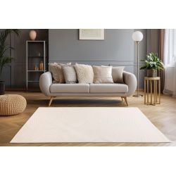 Moderný jednofarebný koberec NAPOLI Batucci 501 IVORY