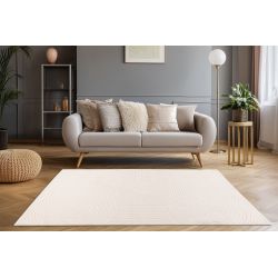 Moderný jednofarebný koberec NAPOLI Batucci 502 IVORY