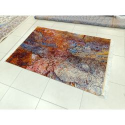 Iránsky hodvábny strojový koberec Pink marble Qom