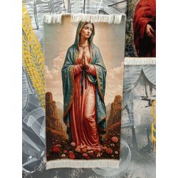 Iránsky hodvábny obrazový koberec Panna Mária Bohorodička Qom