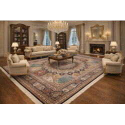 Hodvábny farebný koberec Ghombad extra jemný, ručne tkaný