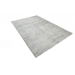 Moderný jednofarebný  kusový koberec Handloom strieborno tyrkysový