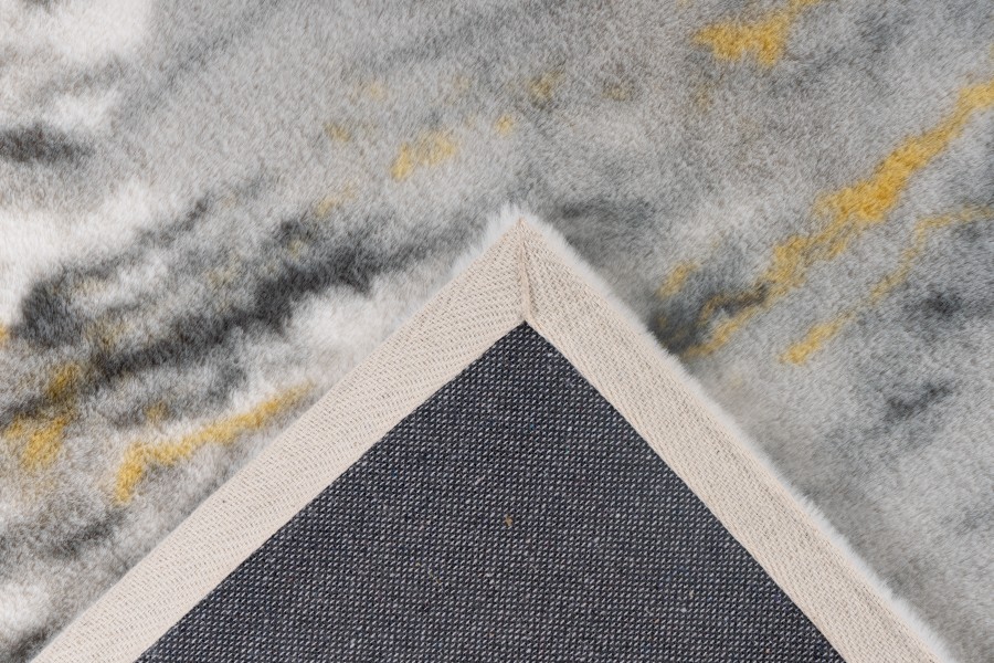 Detail zadnej strany - bavlnený chrbát a obšitie - Plyšový koberec Marble
